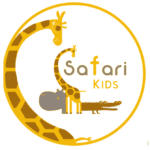 Logo Safari Kids avec girafe Safari Kids. Agence de garde d'enfants à domicile à Bordeaux et Bordeaux métropole.